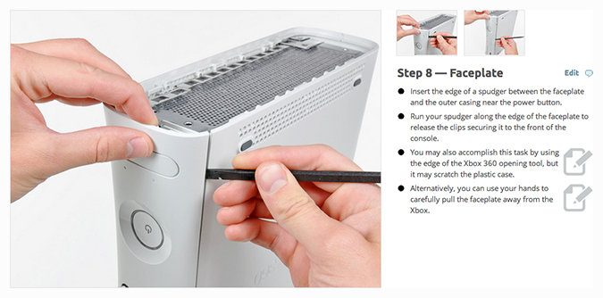 Step 8: Removing an Xbox faceplate